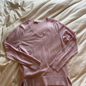 LOFT V-Neck Sweater in Soft Lavender